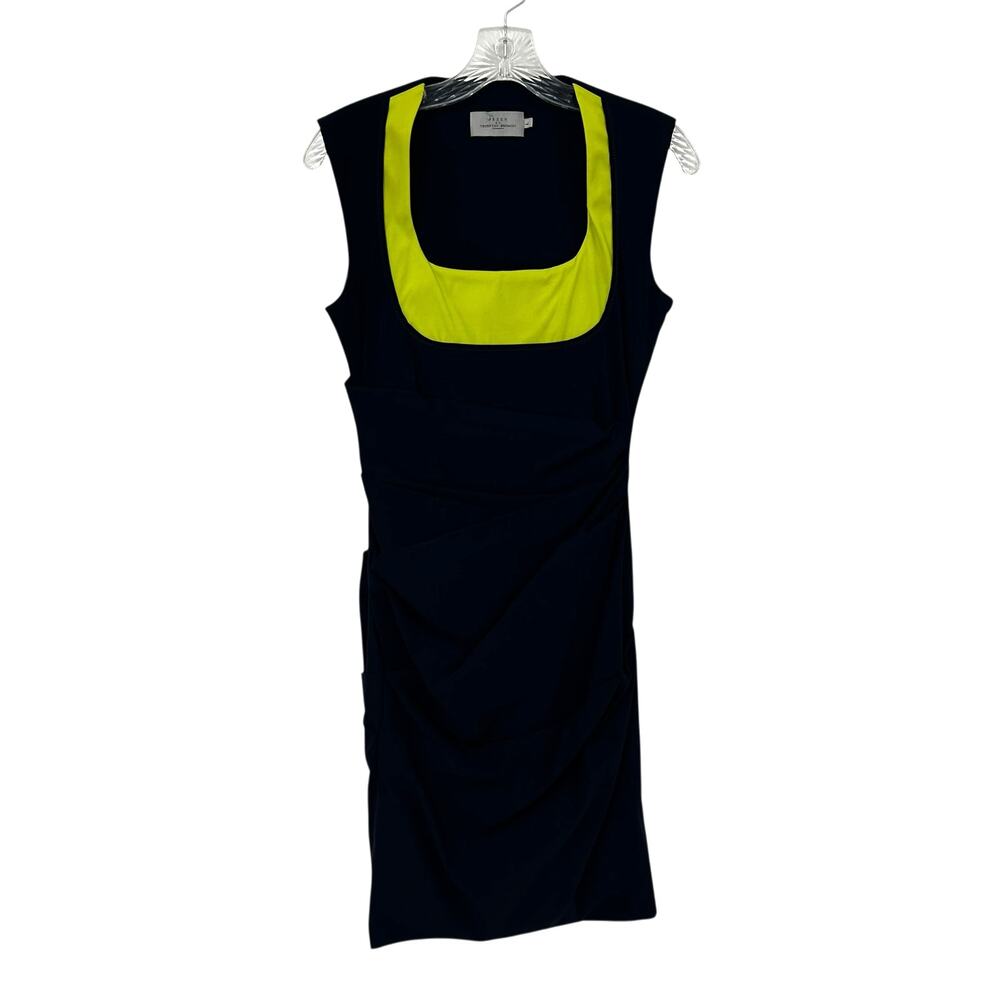 Preen by Thornton Bregazzi Navy Green Sleeveless Fitted Dress Womens Large